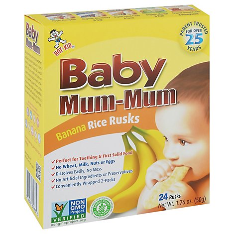 Baby Mum-Mum Rice Rusks Banana 26 Count - 1.90 Oz
