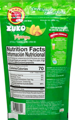 Zuko Drink Mix Mango Flavor - 14.1 Oz - Image 6