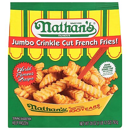 Nathans Famous Fries French Crinkle Cut Jumbo - 28 Oz - acmemarkets Nathans Famous Fries French Crinkle Cut Jumbo - 28 Oz - acmemarkets