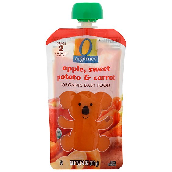 O Organics Organic Baby Food Stage 2 Apple Sweet Potato & Carrot - 4 Oz