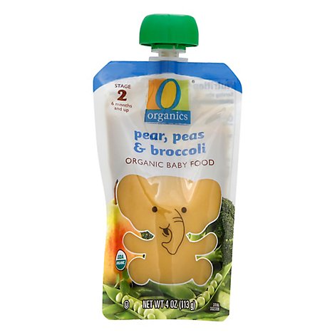 O Organics Organic Baby Food Stage 2 Pears Peas & Broccoli - 4 Oz