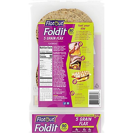 Flatout Foldit Flatbread Artisan 5 Grain Flax - 9 Oz - Image 5