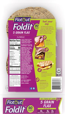 Flatout Foldit Flatbread Artisan 5 Grain Flax - 9 Oz - Image 6