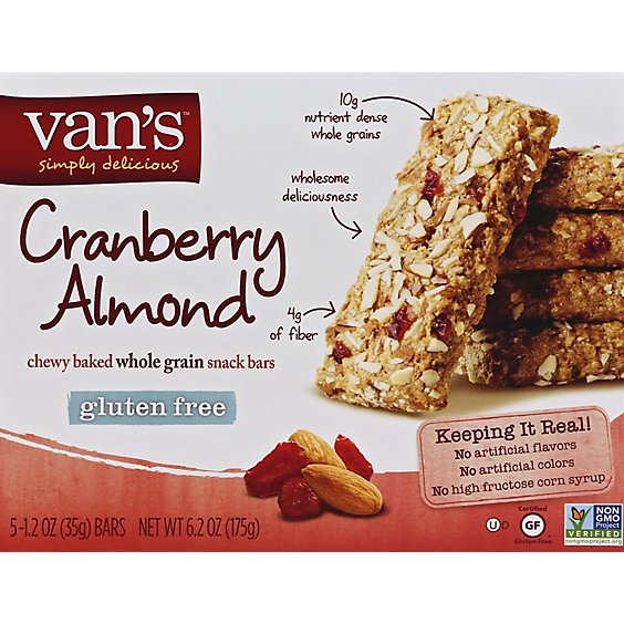 Vans Snack Bars Chewy Cranberry Almond - 6.2 Oz