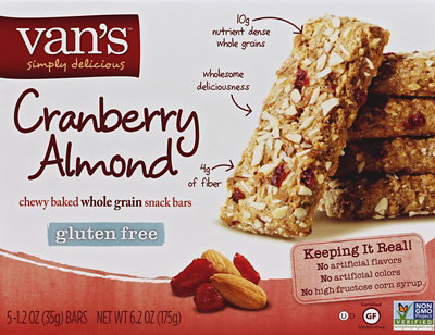 Vans Snack Bars Chewy Cranberry Almond - 6.2 Oz