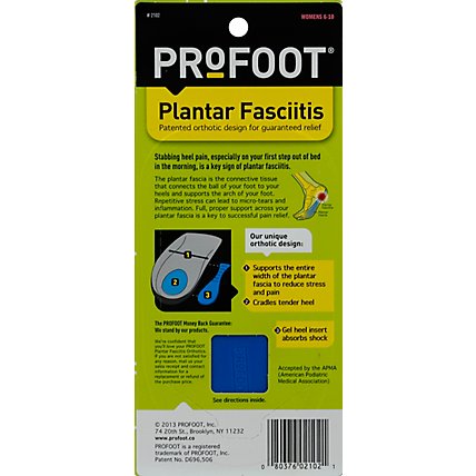 Profoot Plantar Fasciitis Womens Foot Insert - 1 Pair - Image 3