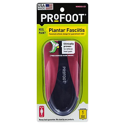 Profoot Plantar Fasciitis Womens Foot Insert - 1 Pair - Image 1