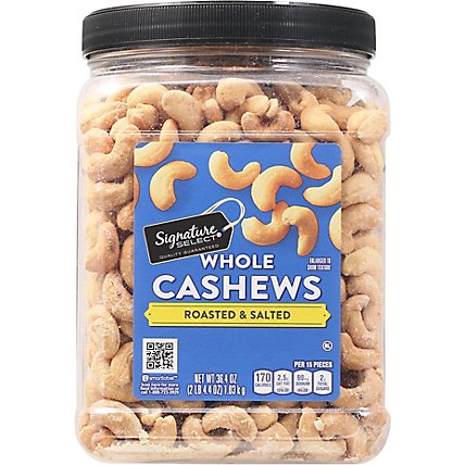 Signature SELECT Cashews Whole Roasted & Salted - 36.4 Oz - Image 2