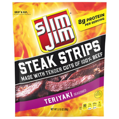 Slim Jim Steakhouse Steak Strips Twisted Teriyaki - 3.15 oz