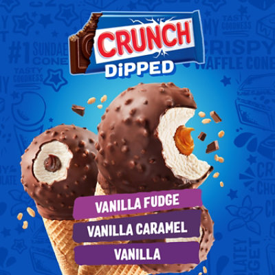 Nestle Drumstick Crunch Dipped Vanilla Caramel And Vanilla Fudge Cones - 8 Count - Image 3