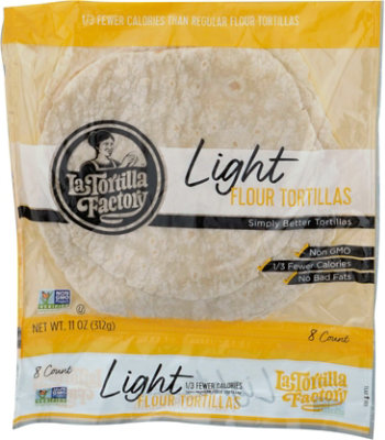 La Tortilla Factory Smart & Delicious Tortillas Flour Light Bag 8 Count - 11 Oz - Image 2