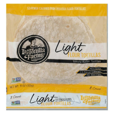 La Tortilla Factory Smart & Delicious Tortillas Flour Light Bag 8 Count - 11 Oz