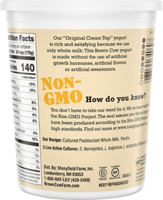 Brown Cow Cream Top Plain Whole Milk Yogurt - 32 Oz - Image 5