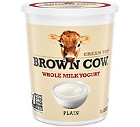 Brown Cow Cream Top Plain Whole Milk Yogurt - 32 Oz