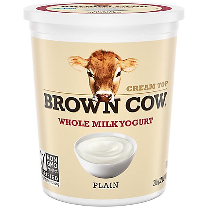 Brown Cow Cream Top Plain Whole Milk Yogurt - 32 Oz - Image 1