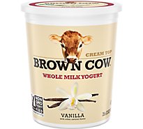 Brown Cow Cream Top Whole Milk Vanilla Yogurt Carton - 32 Oz