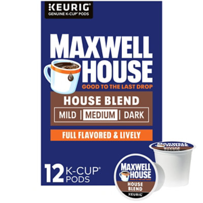 Maxwell House House Blend Medium Roast KCup Coffee Pods Box - 12 Count - Image 1