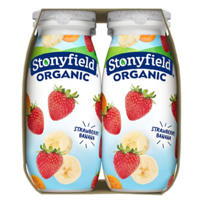 Stonyfield Organic Strawberry Banana Lowfat Yogurt Smoothie - 6-3.1 Oz - Image 2