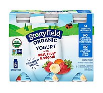 Stonyfield Organic Strawberry Banana Lowfat Yogurt Smoothie - 6-3.1 Oz