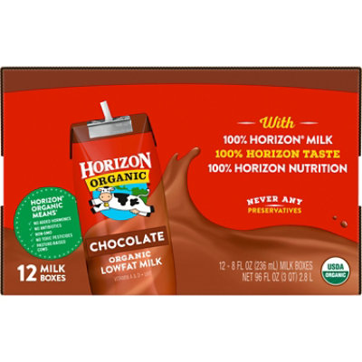 Horizon Organic Shelf-Stable 1% Lowfat Chocolate Milk Boxes - 12-8 Fl. Oz. - Image 2