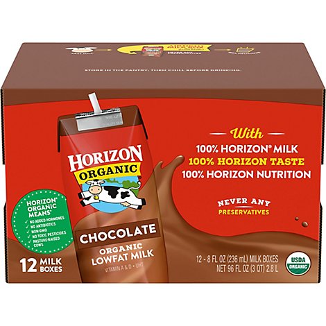 Horizon Organic Milk Lowfat Chocolate - 12-8 Fl. Oz.