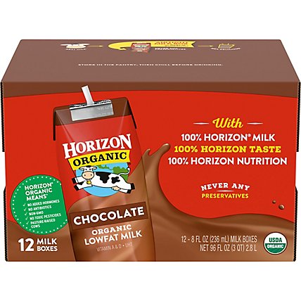 Horizon Organic 1% Lowfat UHT Chocolate Milk - 12-8 Fl. Oz. - Image 1