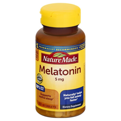 Nature Made Dietary Supplement Tablets Melatonin Maximum Strength 5 mg - 103 Count