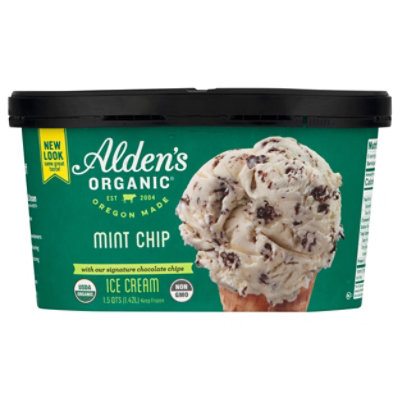 Alden's Organic Mint Chip Ice Cream - 1.5 Quarts - Image 3