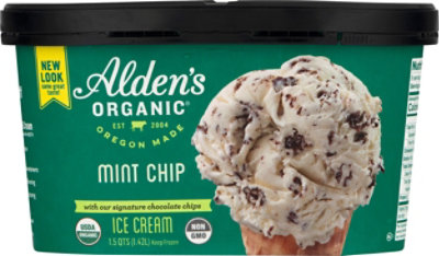 Alden's Organic Mint Chip Ice Cream - 1.5 Quarts - Image 2