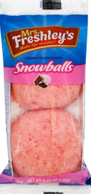 Mrs Freshleys Creme Filled Pink Snowball Cakes - 4.25 Oz - Image 2