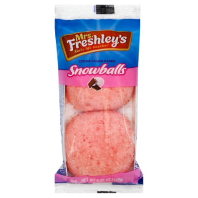 Mrs Freshleys Creme Filled Pink Snowball Cakes - 4.25 Oz - Image 1