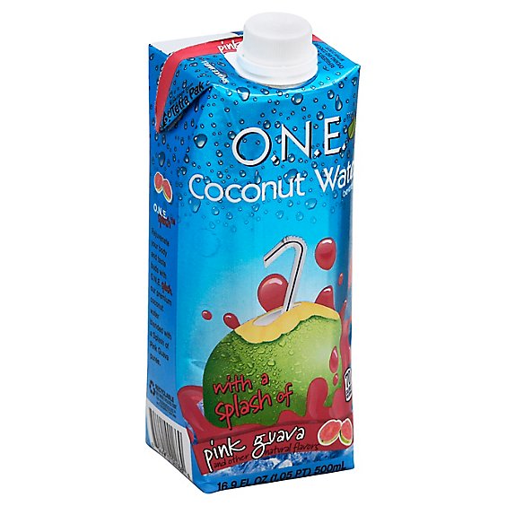 O.N.E. Coconut Water with a splash of pink guava - 16.9 Fl. Oz.