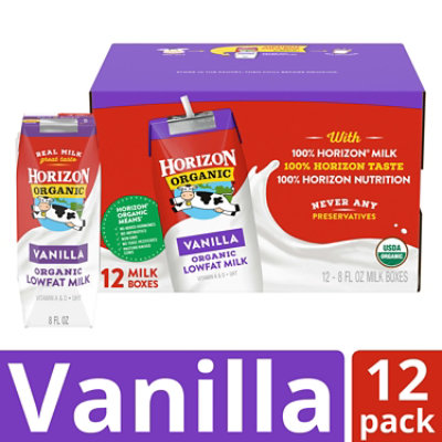 Horizon Organic Shelf-Stable 1% Lowfat Vanilla Milk Boxes - 12-8 Fl. Oz. - Image 1
