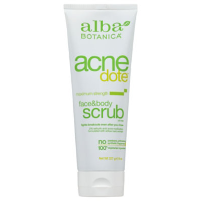 Alba Botanica Acne Face And Body Scrub - 8 Oz - Image 1