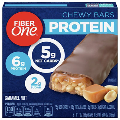 Fiber One Protein Chewy Bars Caramel Nut - 5-1.17 Oz - Image 1