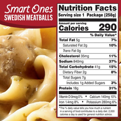 Smart Ones Pasta with Swedish Meatballs & Creamy Sauce Frozen Meal Box - 9.12 Oz - Image 7