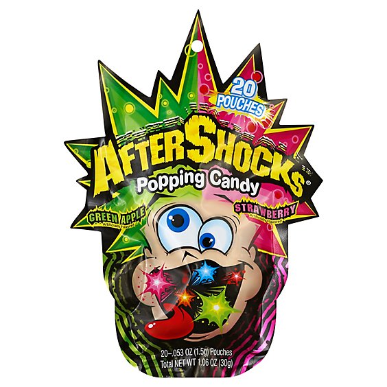 AfterShocks Popping Candy Green Apple Strawberry - 20-0.53 Oz