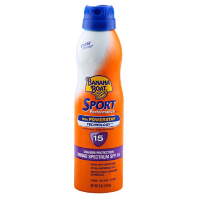 Banana Boat Sport Performance Sunscreen Continuous Spray Broad Spectrum SPF 15 - 6 Oz