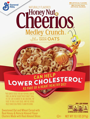 Cheerios Cereal Whole Grain Oats Honey Nut Medley Crunch - 13.1 Oz