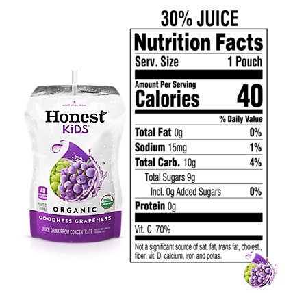 Honest Kids Juice Drink Organic Goodness Grapeness - 8-6.75 Fl. Oz. - Image 4