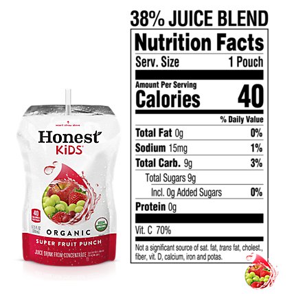 Honest Kids Juice Drink Organic Super Fruit Punch - 8-6.75 Fl. Oz. - Image 2