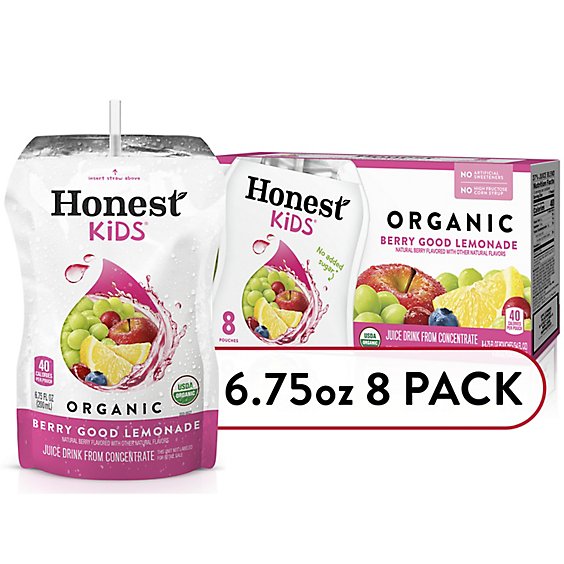 Honest Kids Juice Drink Organic Berry Berry Good Lemonade - 8-6.75 Fl. Oz.