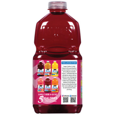 Langers Juice Cocktail Zero Sugar Added Splenda Cranberry - 64 Fl. Oz. - Image 2