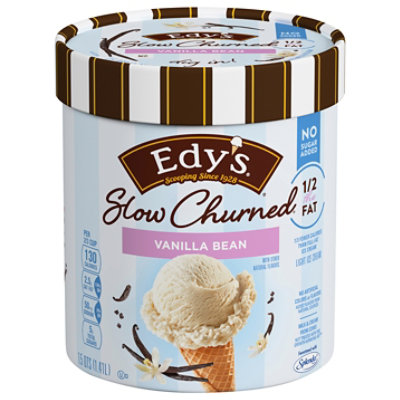 Dreyers Edys Ice Cream Slow Churned Light No Sugar Added Vanilla Bean - 1.5 Quart