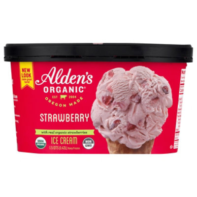 Aldens Ice Cream Strawberry - 1.5 Quart