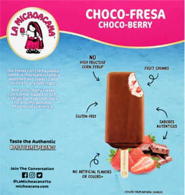 La Michoacana Ice Cream Bars Choco Berry 6 Count - 15 Fl. Oz. - Image 6