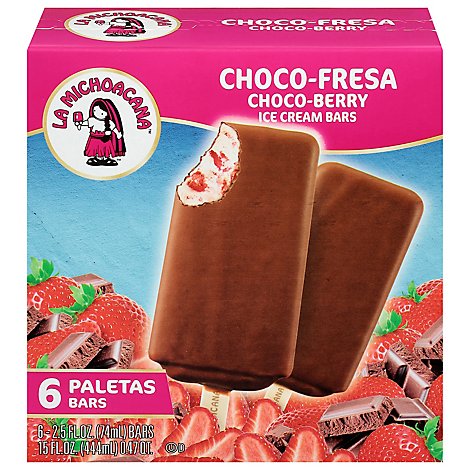 La Michoacana Ice Cream Bars Choco Berry 6 Count - 15 Fl. Oz.