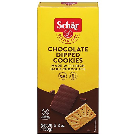 Schar Cookies Gluten-Free Chocolate-Dipped - 5.3 Oz