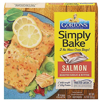 Gortons Fish Fillets Roasted Simply Bake Salmon Garlic & Butter 2 Count - 8.2 Oz - Image 3