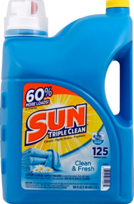 Sun Detergent Triple Clean HE Clean & Fresh Jug - 188 Fl. Oz. - Image 2
